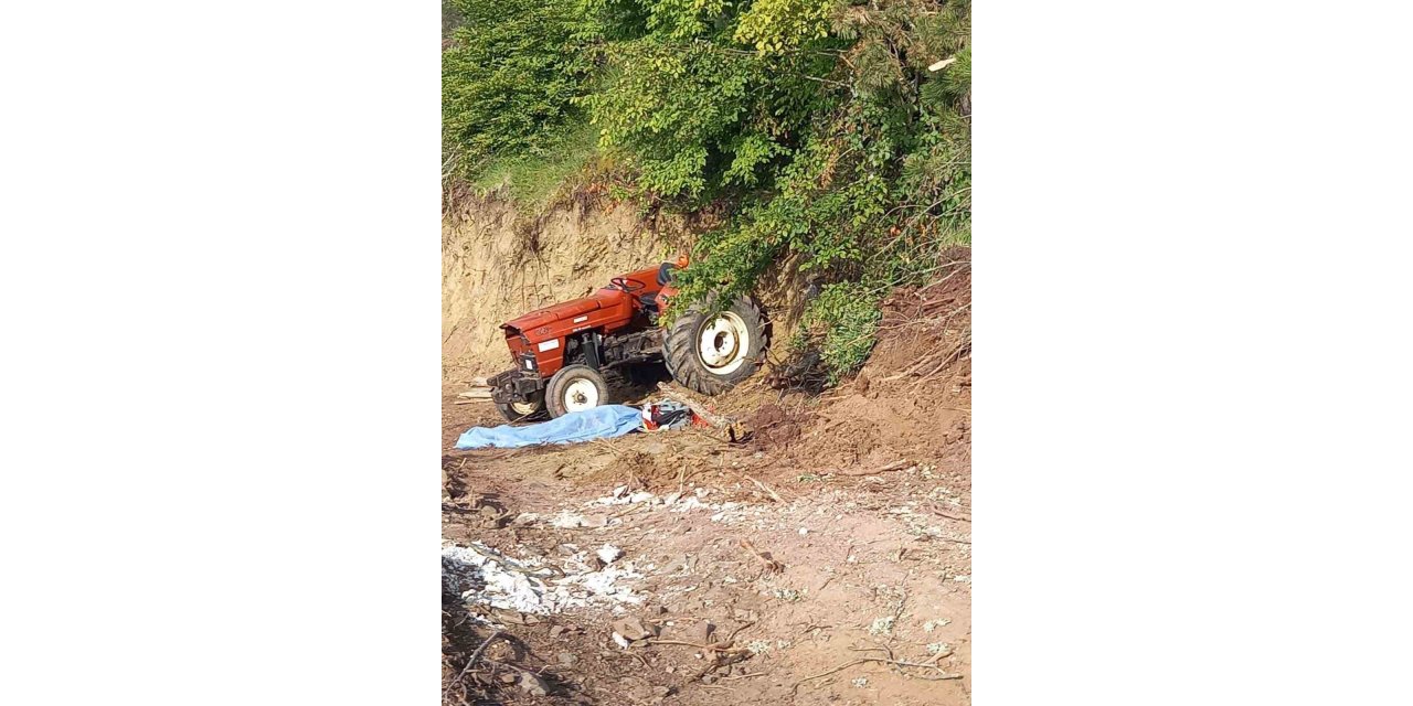 Şarampole devrilen traktörün sürücüsü yaşamını yitirdi