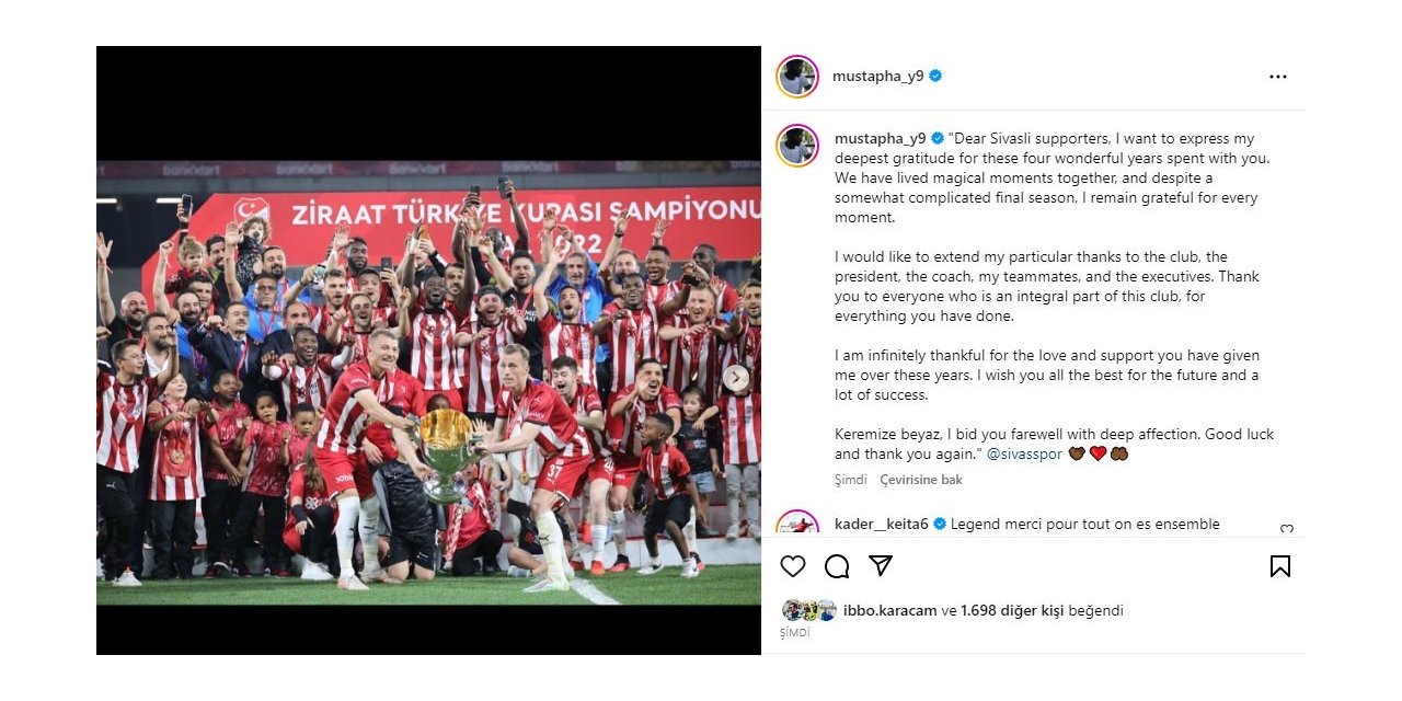 Mustapha Yatabare, Sivasspor’a veda etti