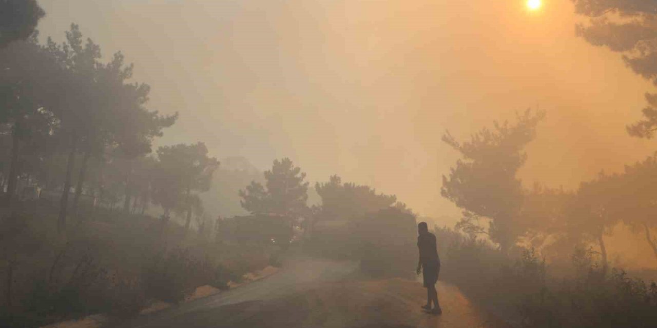 Yangına müdahaleden sıcak görüntüler: Su tankeri alevlerin içerisinde kaldı