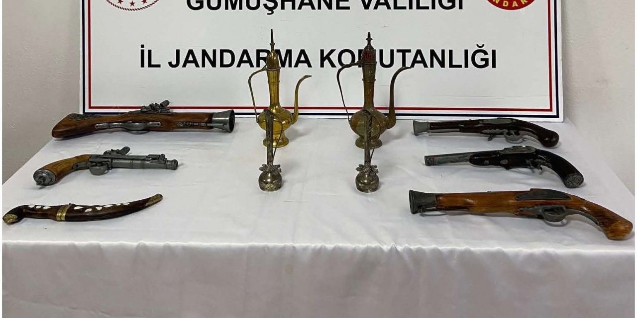 Şiran’da antika ve tarihi eserler ele geçirildi