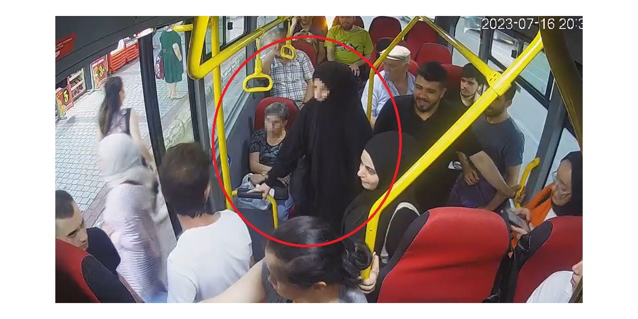 Toplu taşımada tesettürlü kıza yapılan terbiyesizlik kamerada