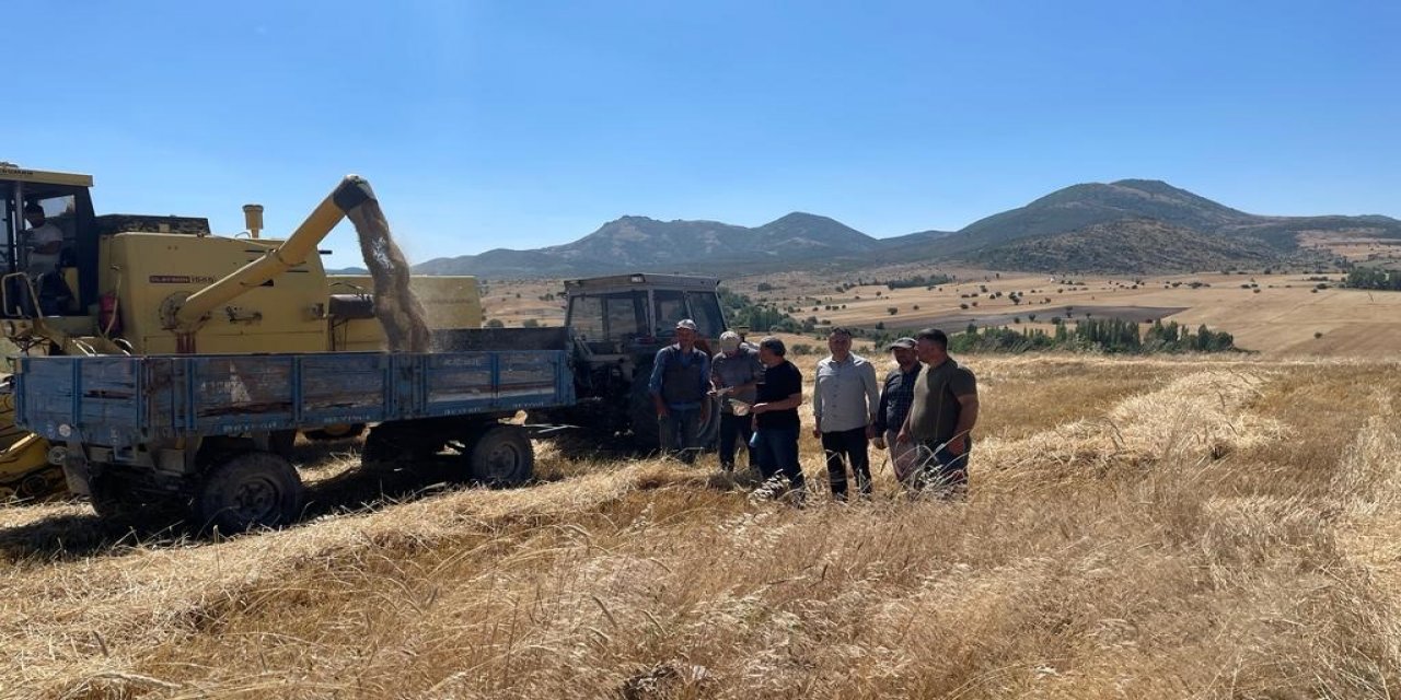 Konya'da hasat yapan biçerdöverler dane kaybına karşı kontrol ediliyor