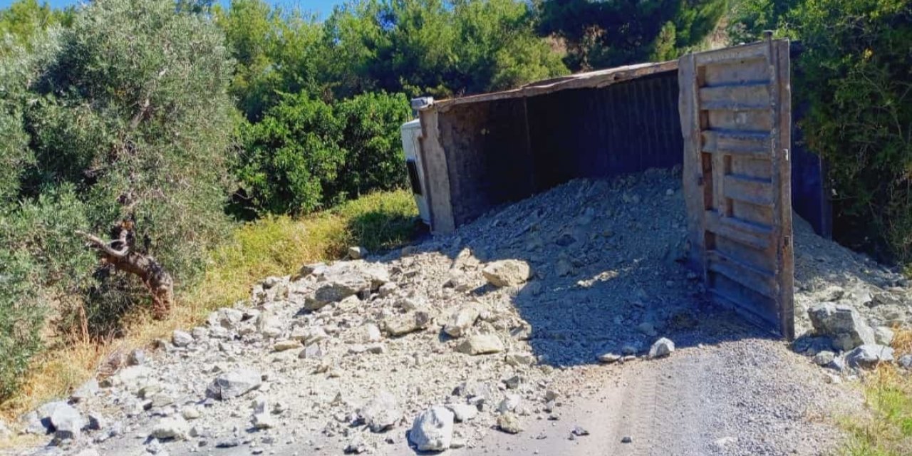 Freni tutmayan kamyon devrildi: 1 yaralı