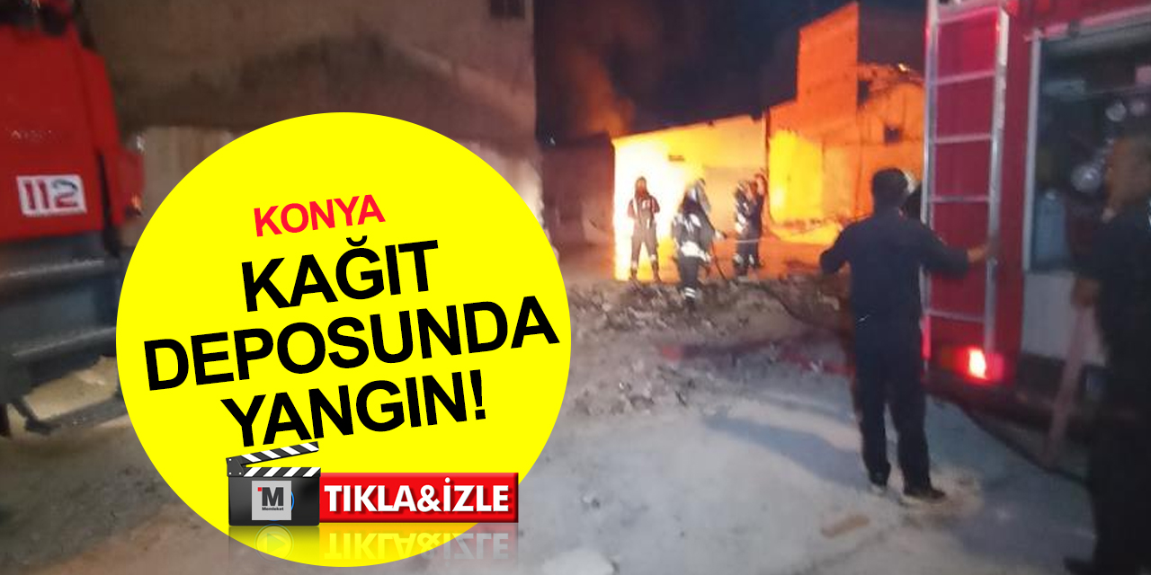 Konya'da kağıt toplanan depoyu alevler sardı! Yangın iş yerlerine sıçramadan söndürüldü