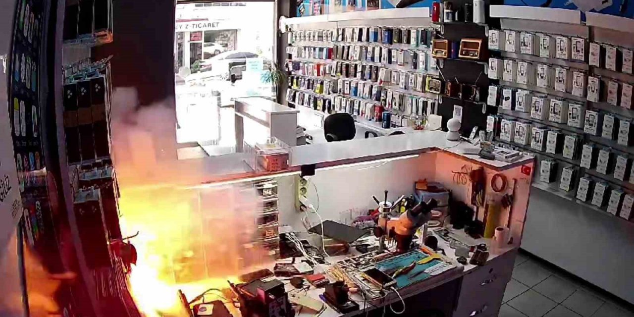 Şarjdaki cep telefonu bomba gibi patladı