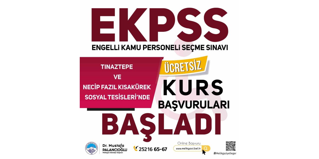 Melikgazi Belediyesi EKPSS kurs kayıtları başlıyor