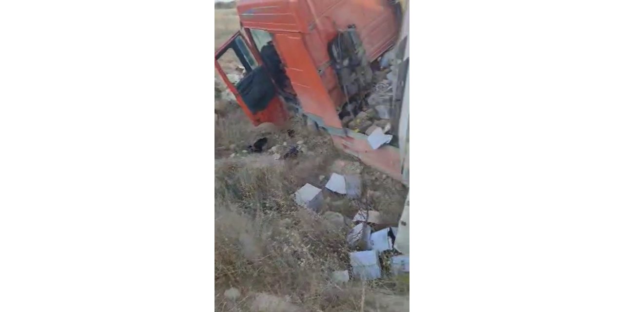 Gaziantep’te tır devrildi: 1 yaralı