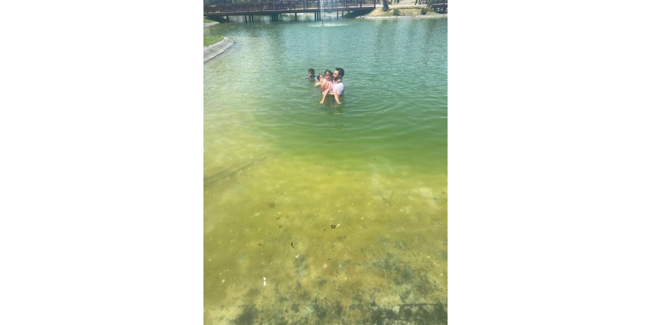 Süs havuzunda boğulmak üzere olan 3 çocuğu, parkta oturan cankurtaran kurtardı