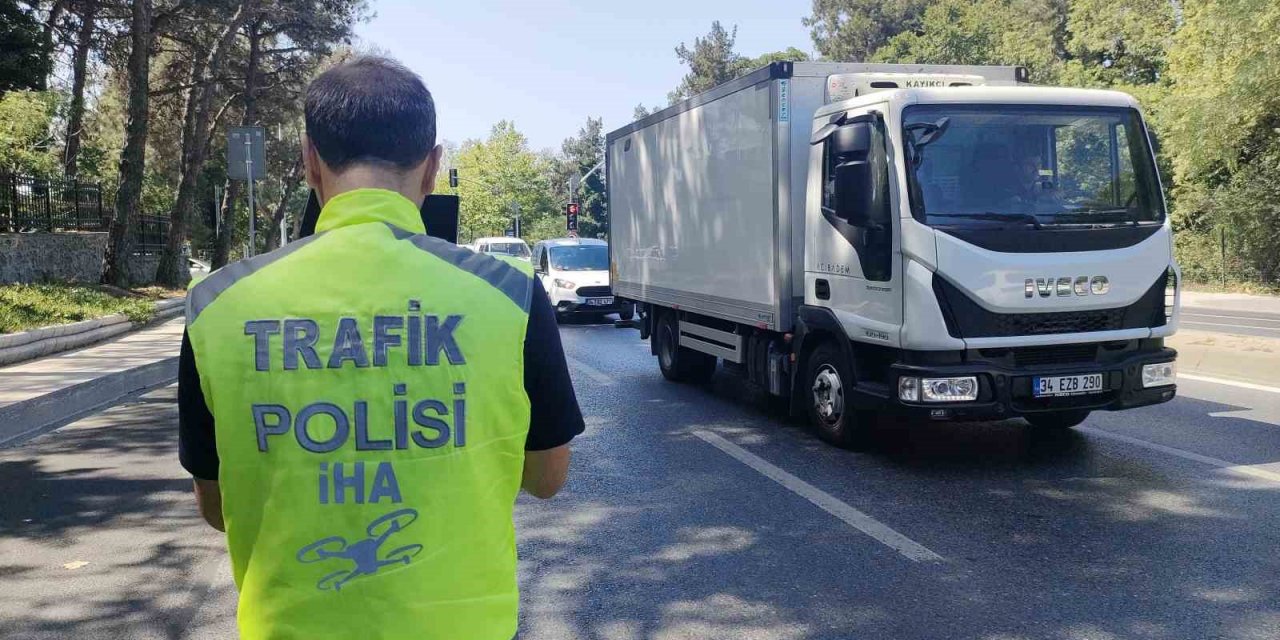 Sarıyer’de dron destekli trafik denetimi