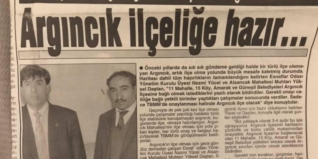 Argıncık’ın 30 yıllık hayali