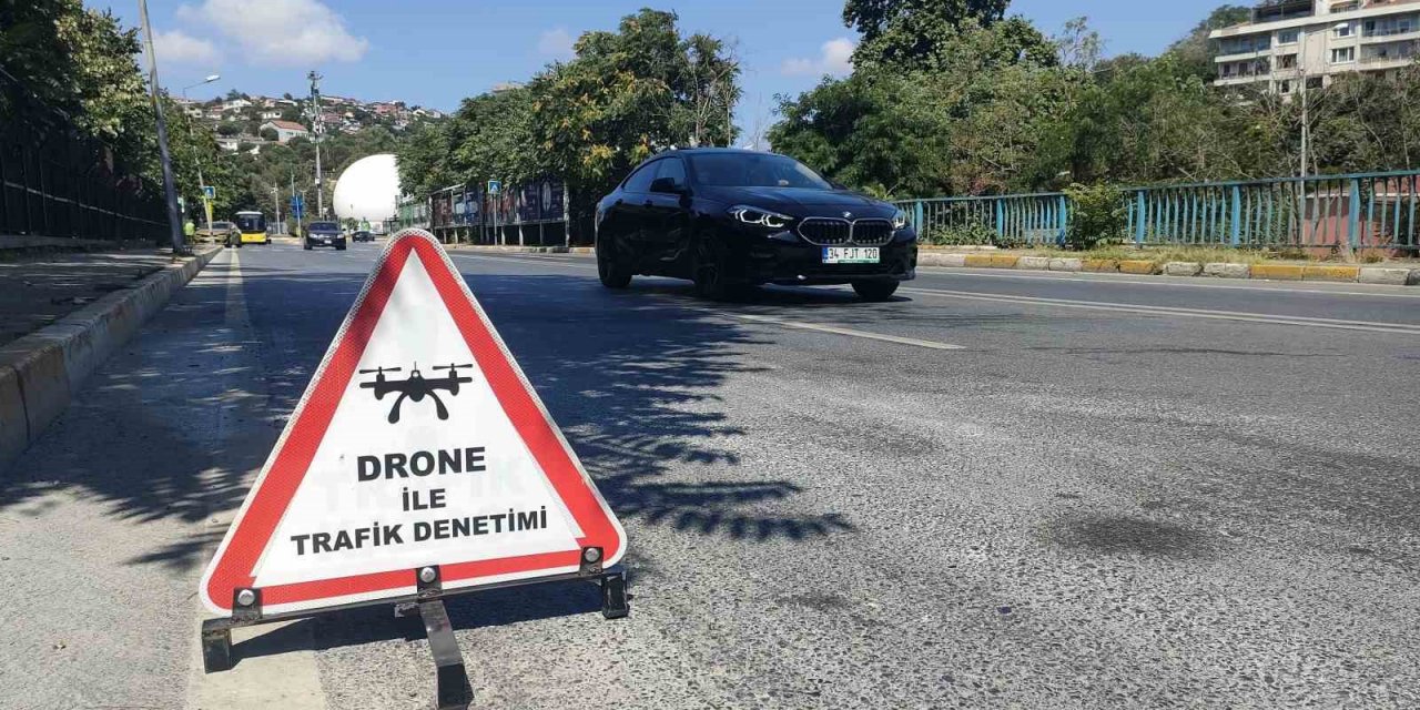 Sarıyer’de dron destekli trafik denetimi