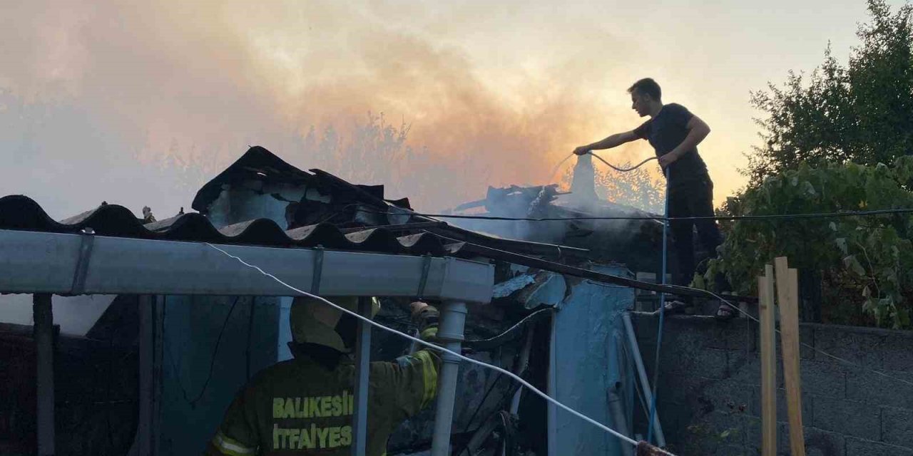 Gönen’de çıkan yangında 1 kişi yaralandı