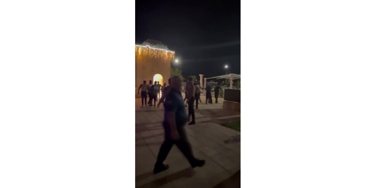 Adana’da dondurmacılar parkta birbirine girdi: Arbede anları kamerada