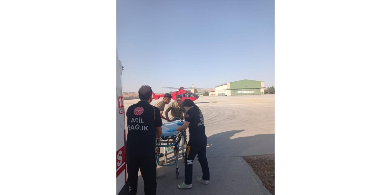 Siirt’te akrebin soktuğu çoban ambulans helikopterle hastaneye kaldırıldı