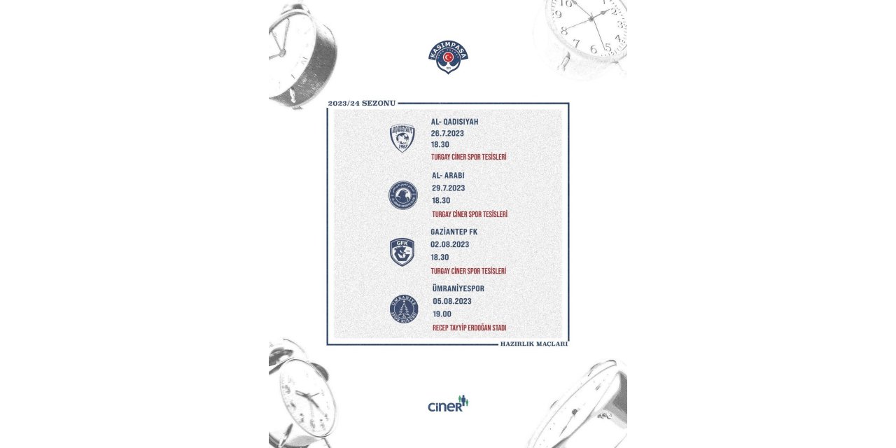 Kasımpaşa’nın 2023-2024 sezonu öncesi hazırlık maçı programı belli oldu