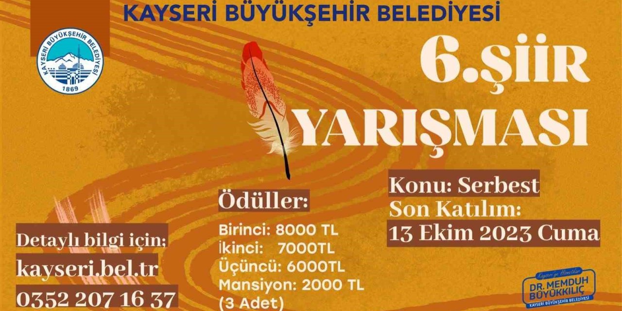 Büyükşehir, Şiir Yarışmasının 6’ncısı ile şiir severleri buluşturuyor