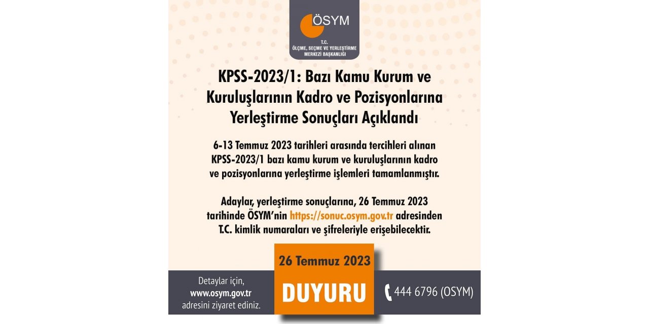 KPSS tercih sonuçları açıklandı