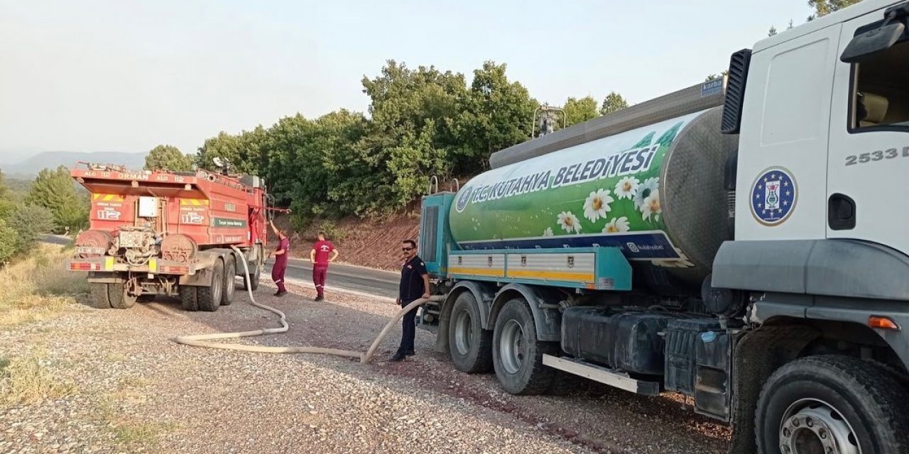 Kütahya Belediyesinden orman yangını söndürme çalışmalarına destek