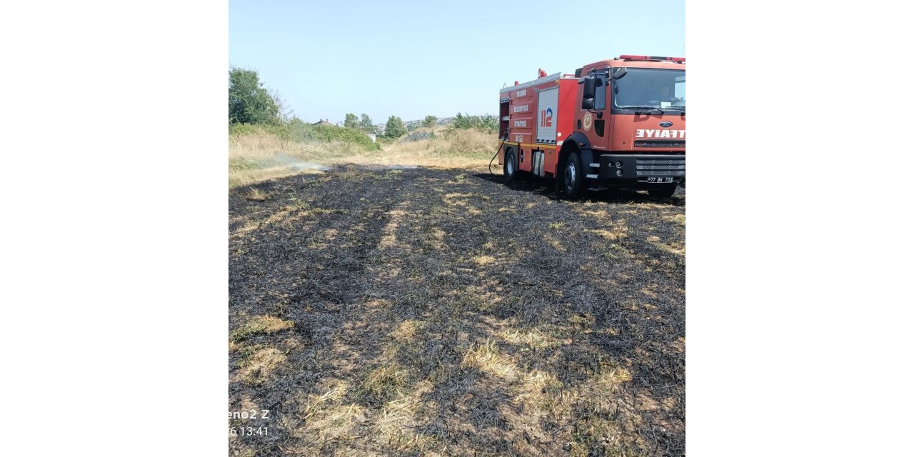 Elektrik tellerine çarpan kuş anız yangını çıkardı