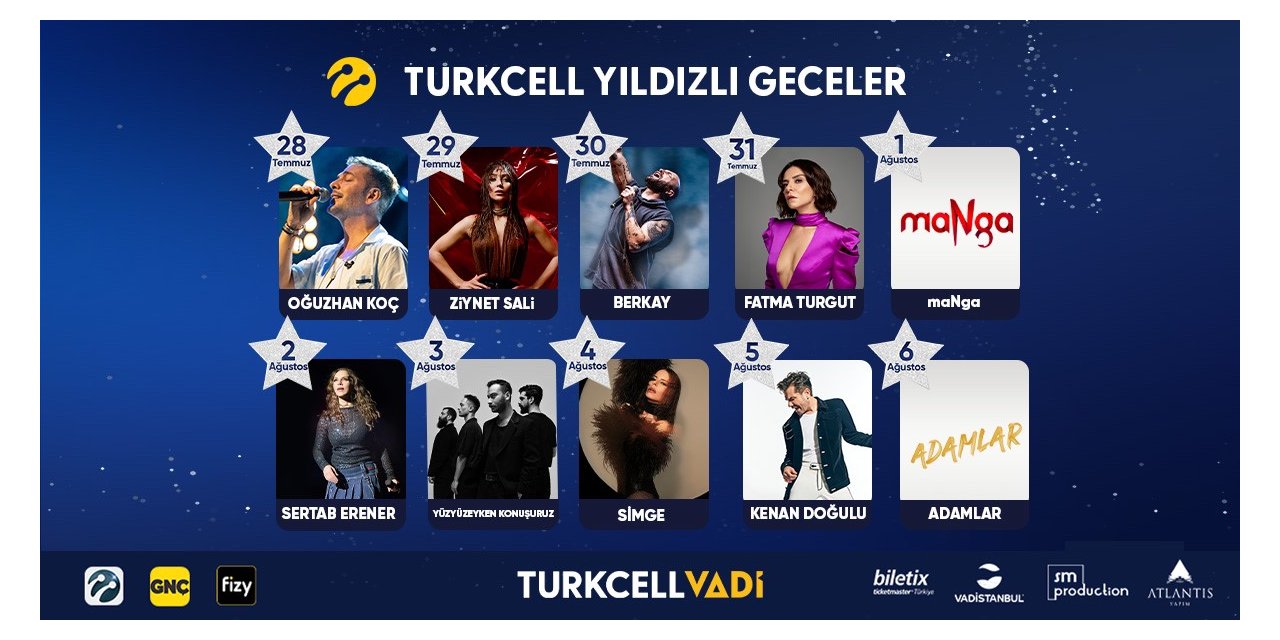 Turkcell Yıldızlı Geceler konserleri başlıyor