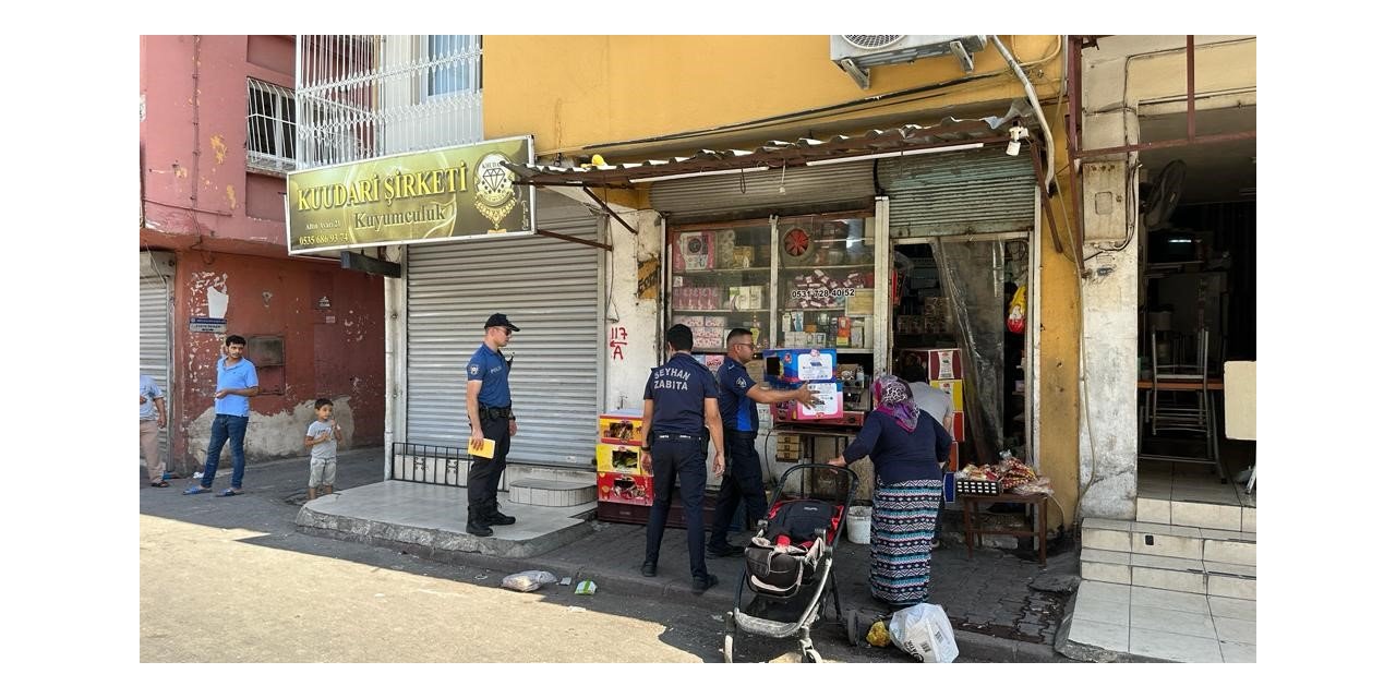 Seyhan zabıtasından tabela, ruhsat ve kaldırım işgali denetimi