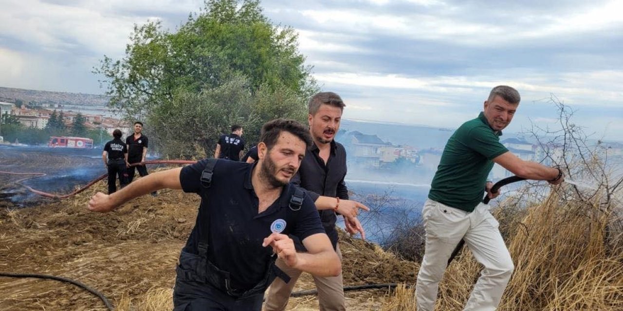 Tekirdağ’da anız yangını söndürüldü