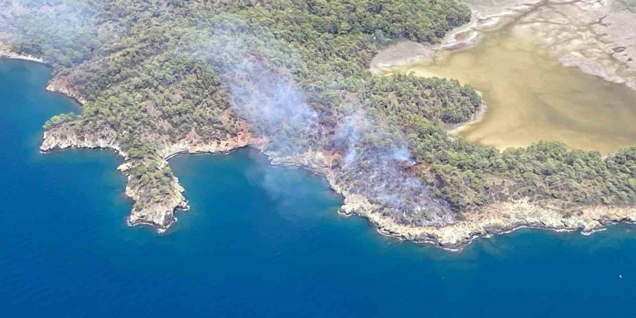 Fethiye Katrancı Koyundaki orman yangını kontrol altında