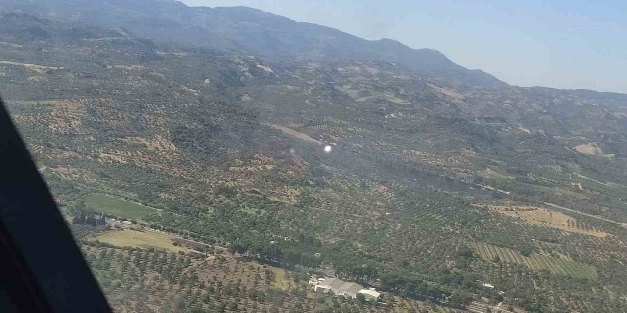 Otoban kenarında çıkan yangın, büyümeden söndürüldü