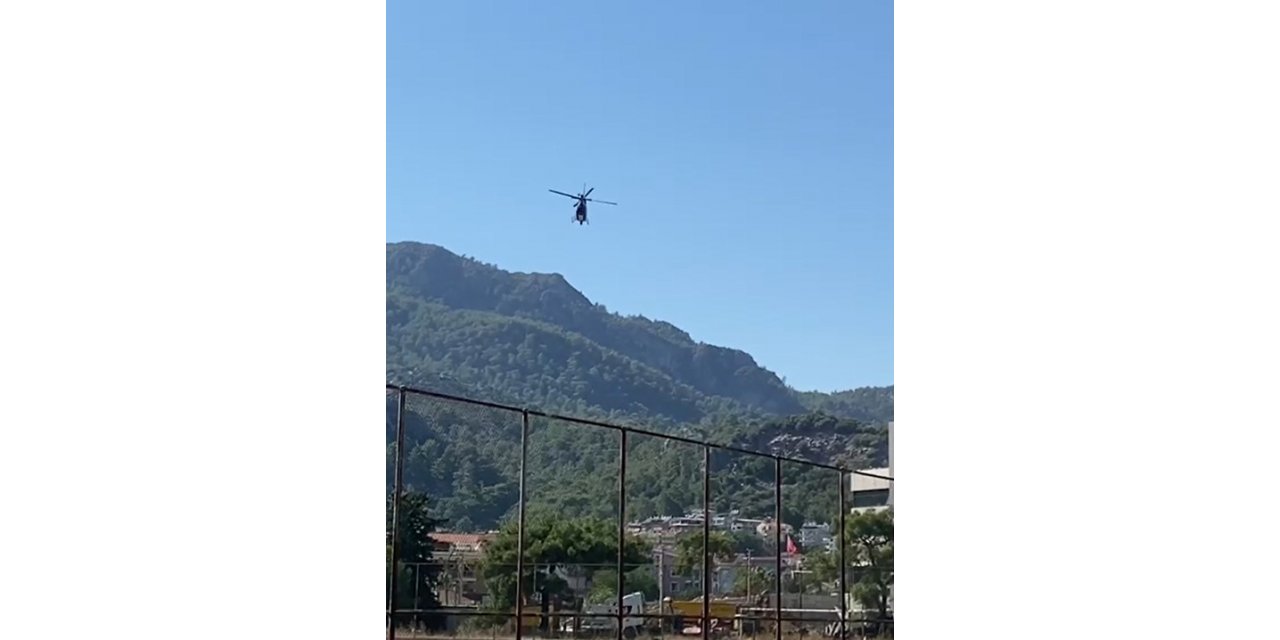 Marmaris’te trafik ekiplerinden helikopterli denetim
