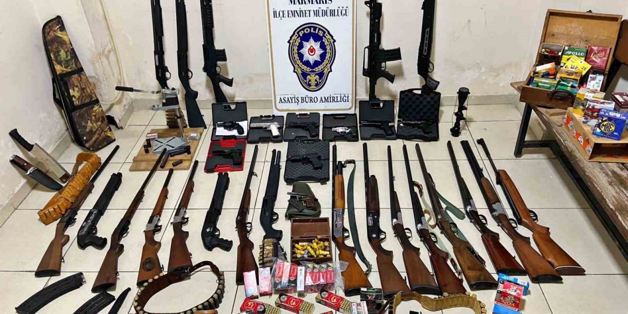 Marmaris’te polislerin operasyon yaptığı adres ev değil cephanelik çıktı