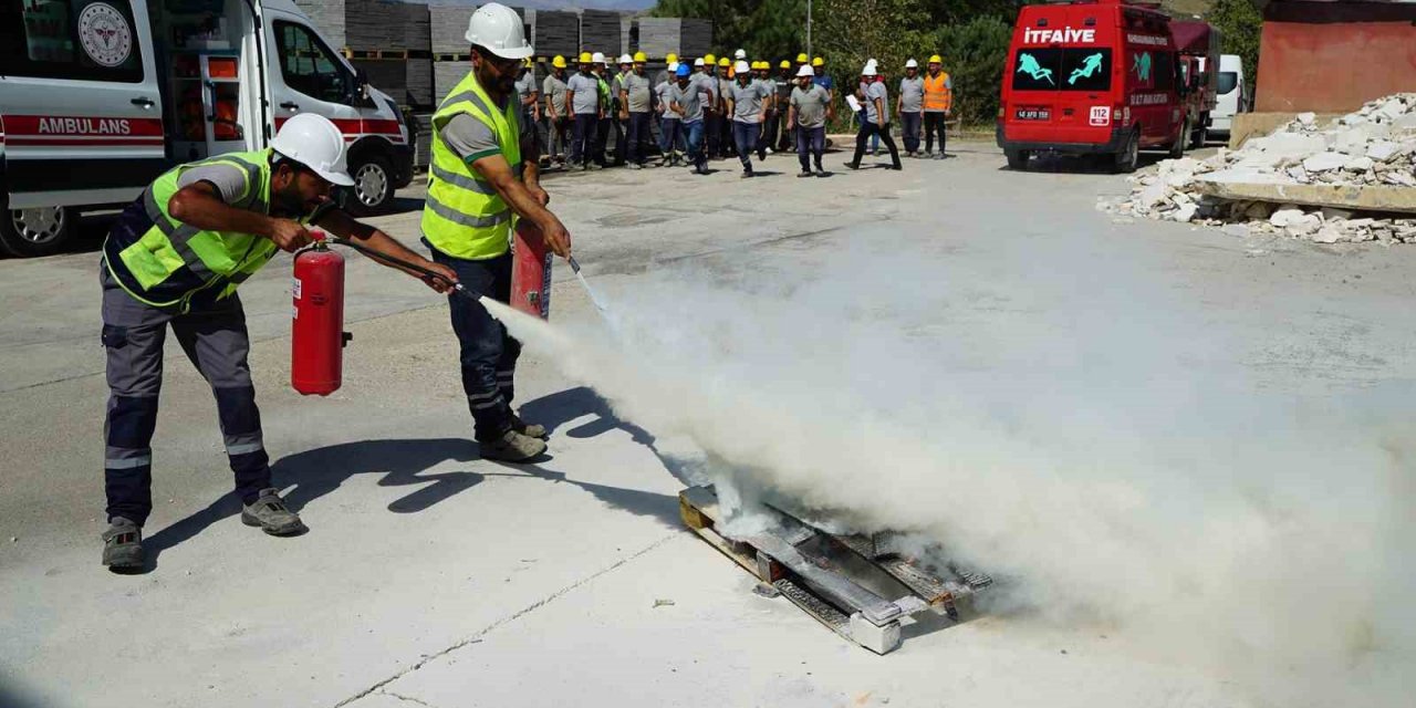İtfaiyeden yangınlara karşı müdahale eğitimi