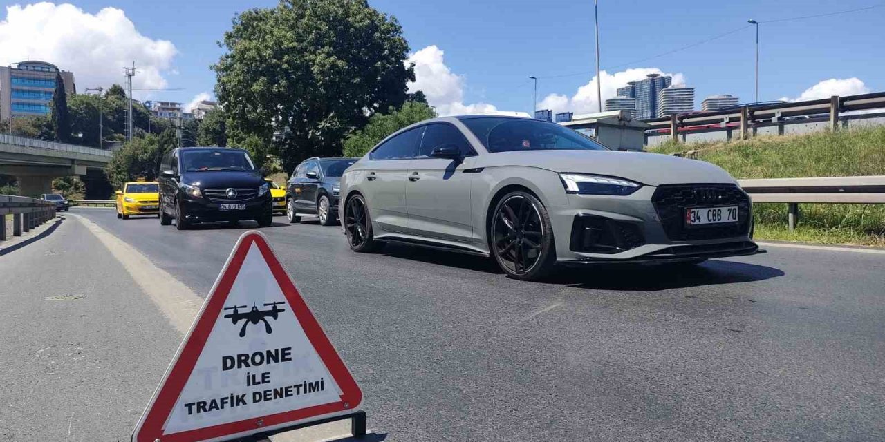 İstanbul’da dron destekli trafik denetimi: Kemer takmayan sürücülere ceza yağdı