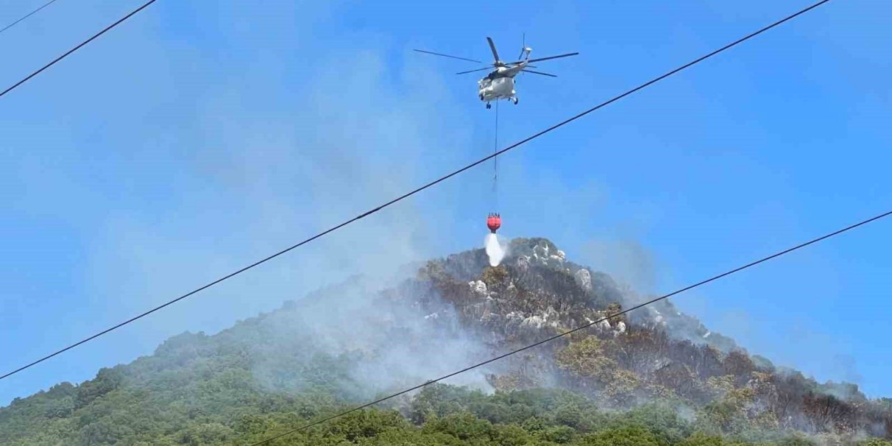 Antalya’nın Demre ilçesindeki orman yangınına havadan ve karadan müdahale ediliyor