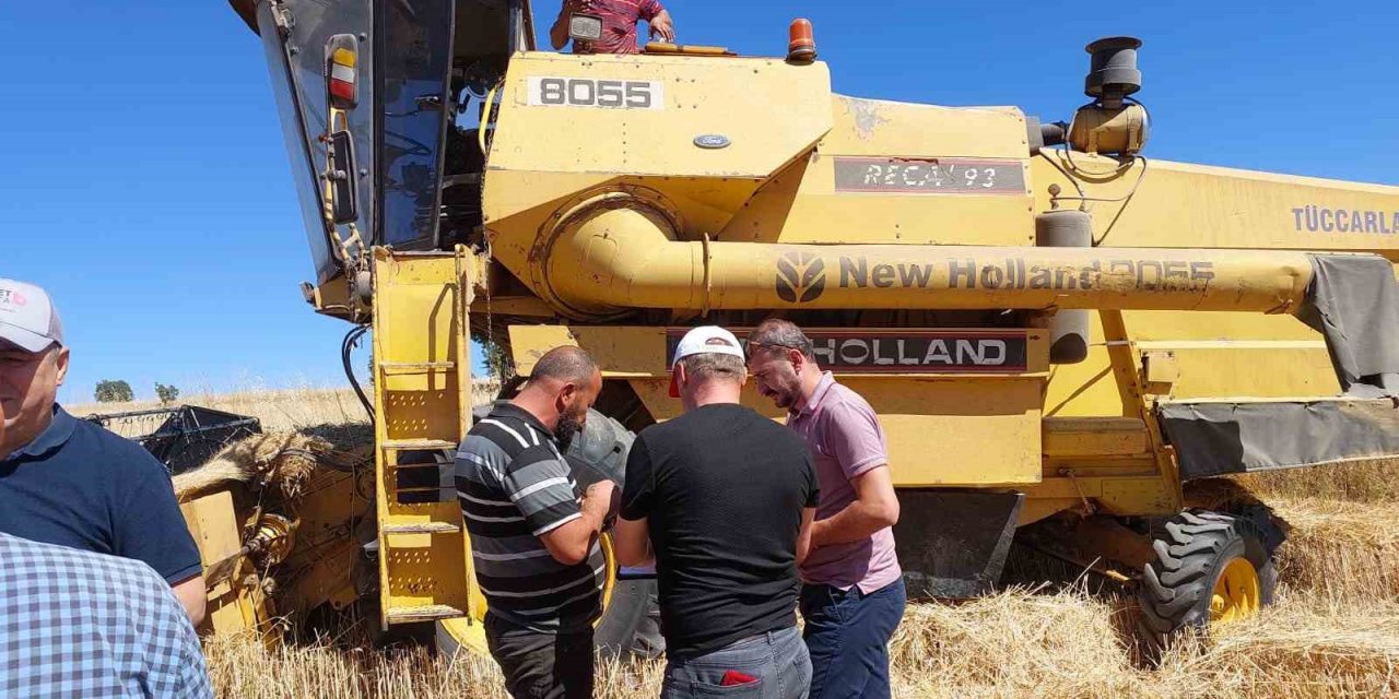 Sungurlu’da biçerdöverler dane kaybına karşı denetlendi