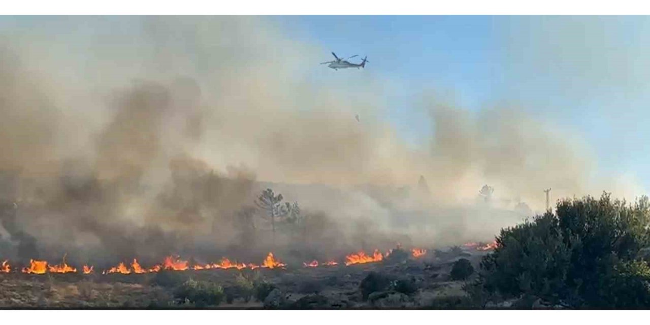 Bodrum’da Türkbükü yangını geniş alana yayıldı