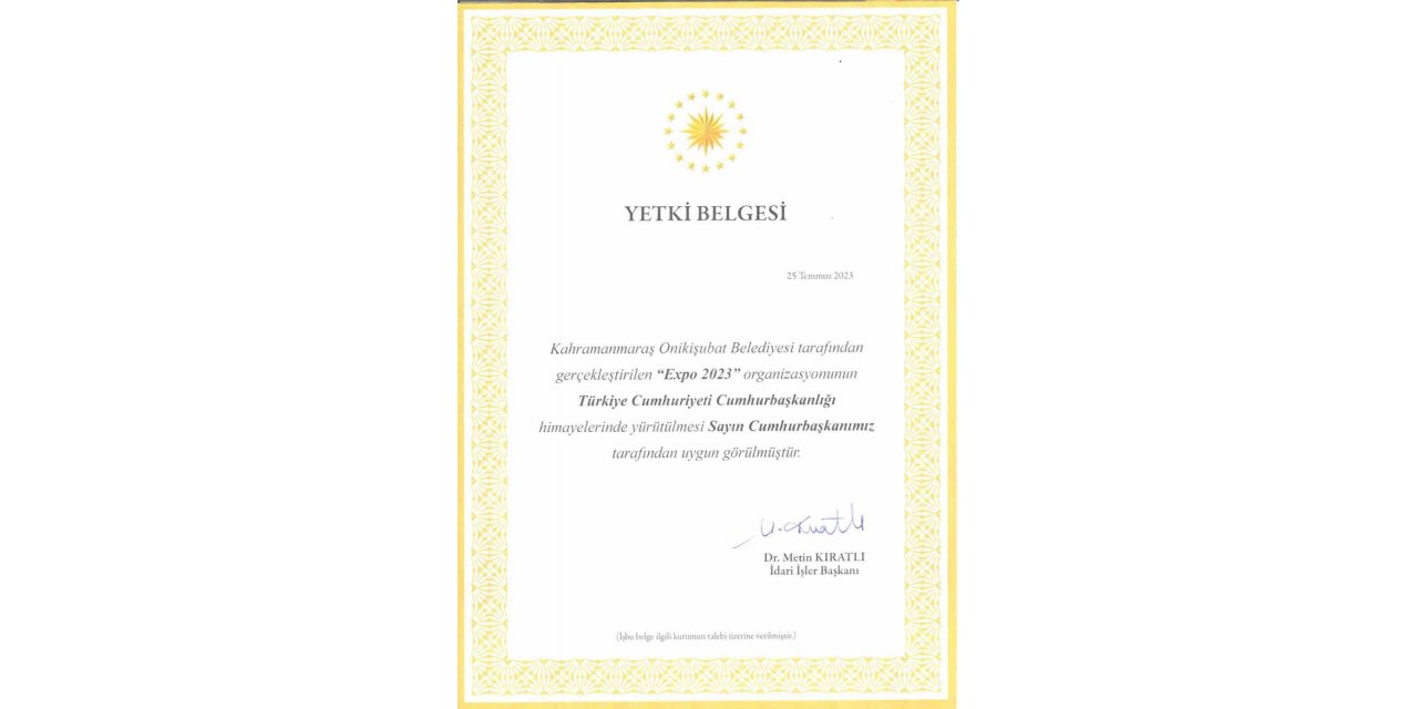 EXPO 2023, Cumhurbaşkanlığı himayesinde yürütülecek