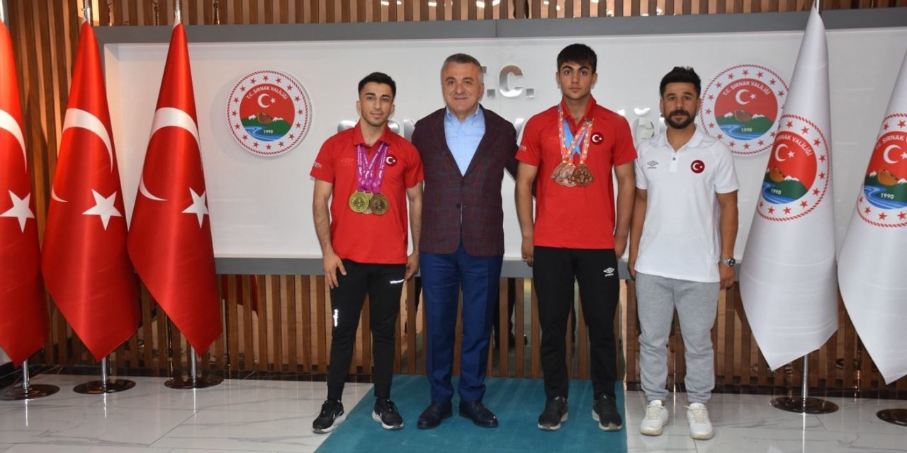 Vali Bilgin, Avrupa Şampiyonu Harun Algül’ü kabul etti