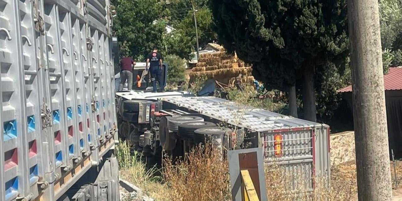 Söke’de devrilen tırın şoförü hayatını kaybetti