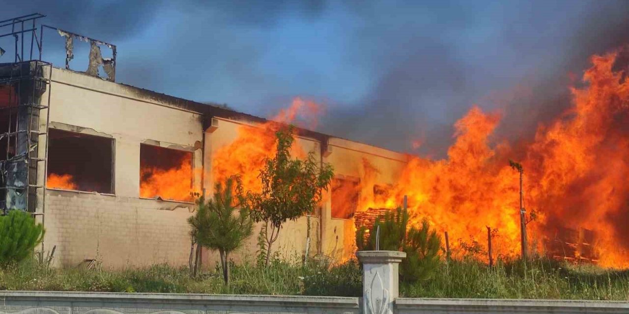 Kastamonu’da ahşap kapı fabrikası alevlere teslim oldu