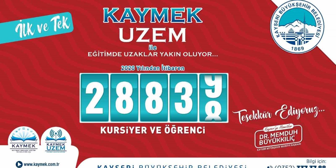 KAYMEK UZEM ile 28 bin 838 öğrenciye ücretsiz eğitim
