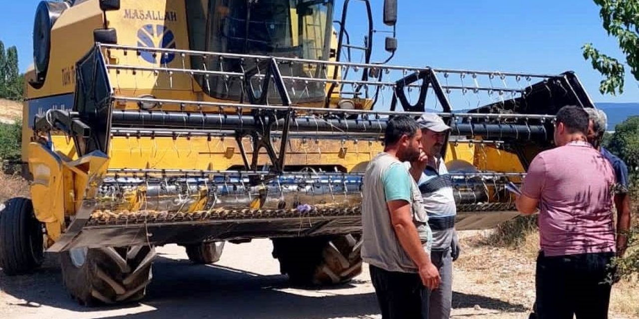 Hisarcık’ta biçerdöver ve hasat kontrolleri