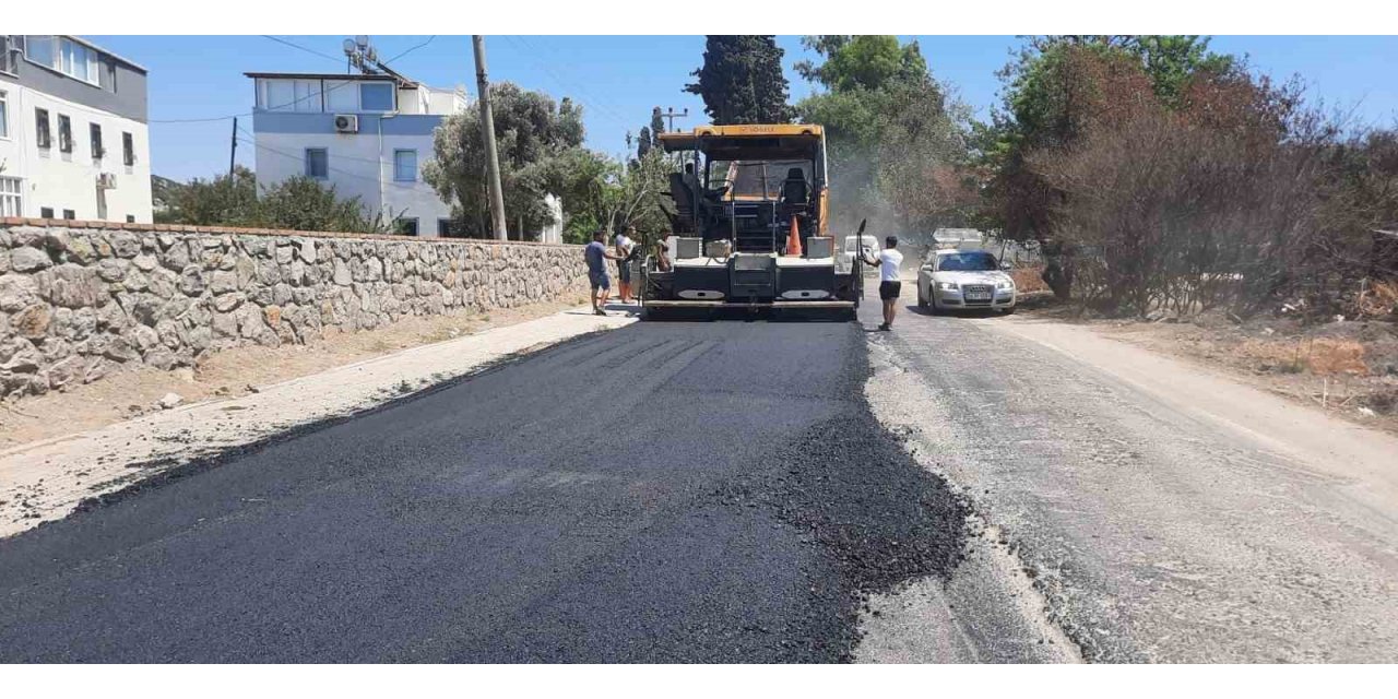 Bodrum Turgutreis’te sıcak asfalt çalışması başladı