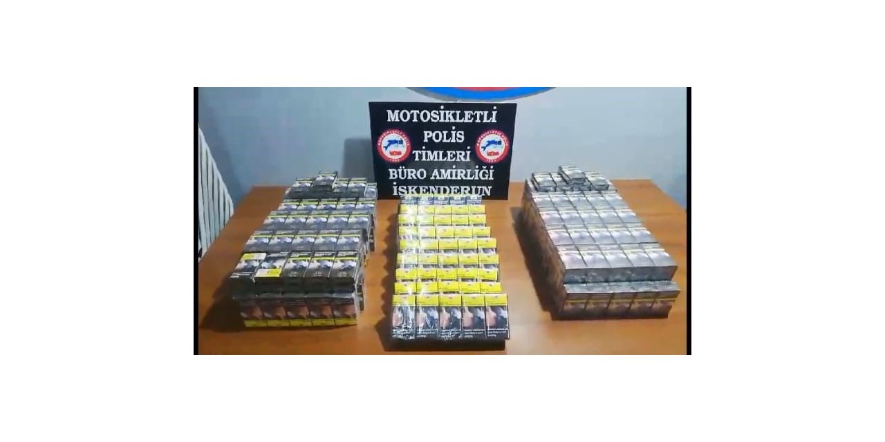 Kovalamaca sonucu yakalanan sürücünün motosikletinden kaçak sigara çıktı