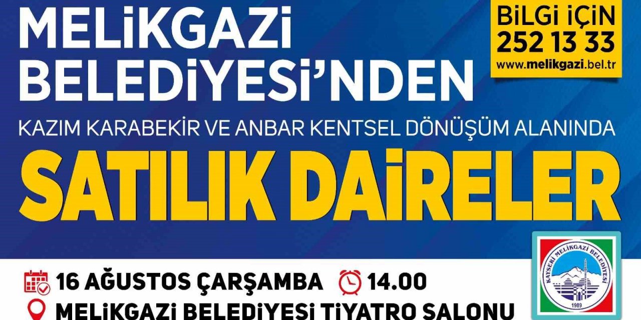 Melikgazi’den ev almak isteyenlere büyük fırsat: 35 daire ihale ile satılacak