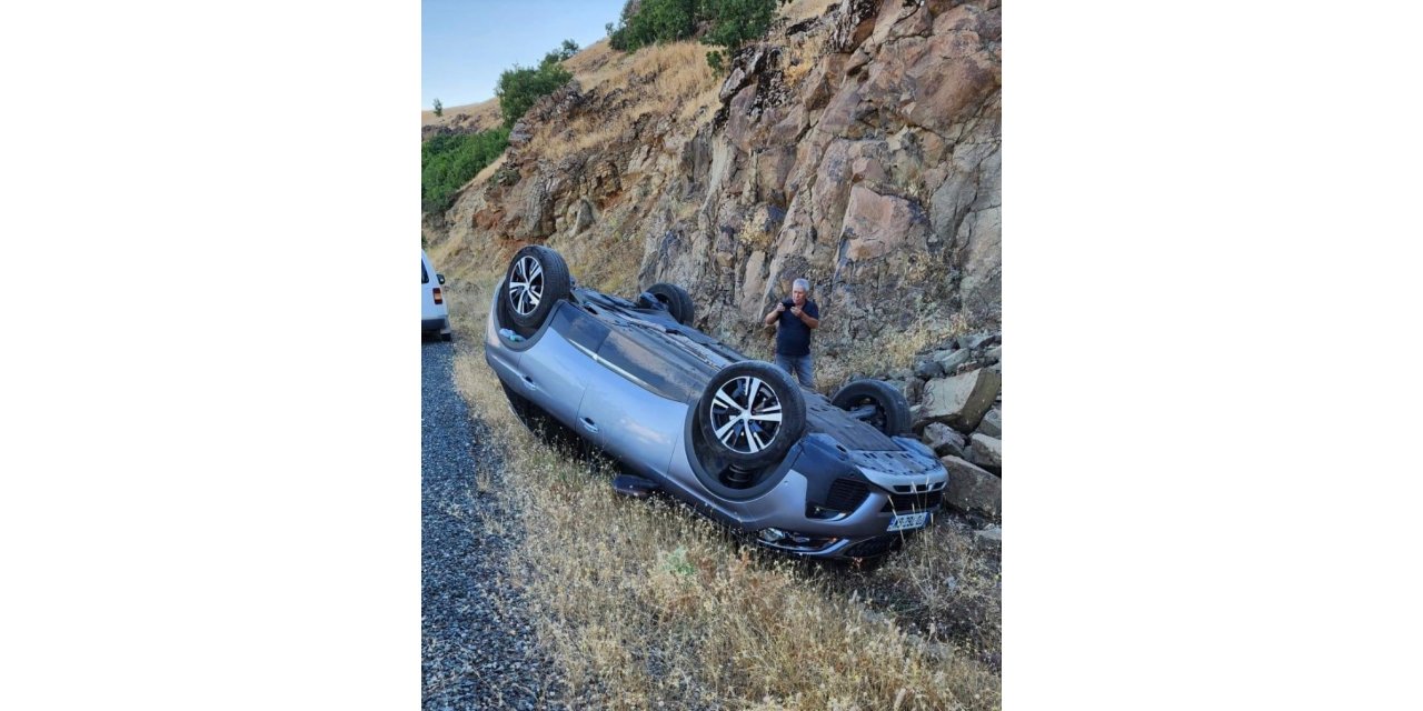 Yola çıkan yılanı ezmemek için direksiyonu kırdı, aracı takla attı