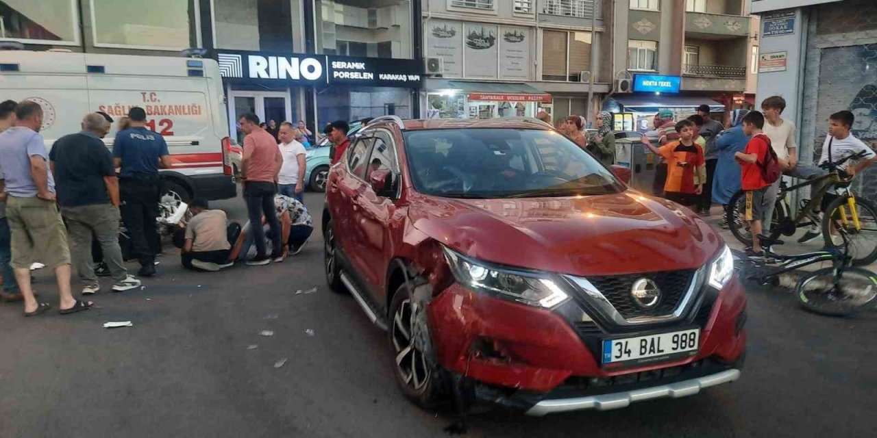 Tekirdağ’da araç ile motosiklet çarpıştı: 1 yaralı