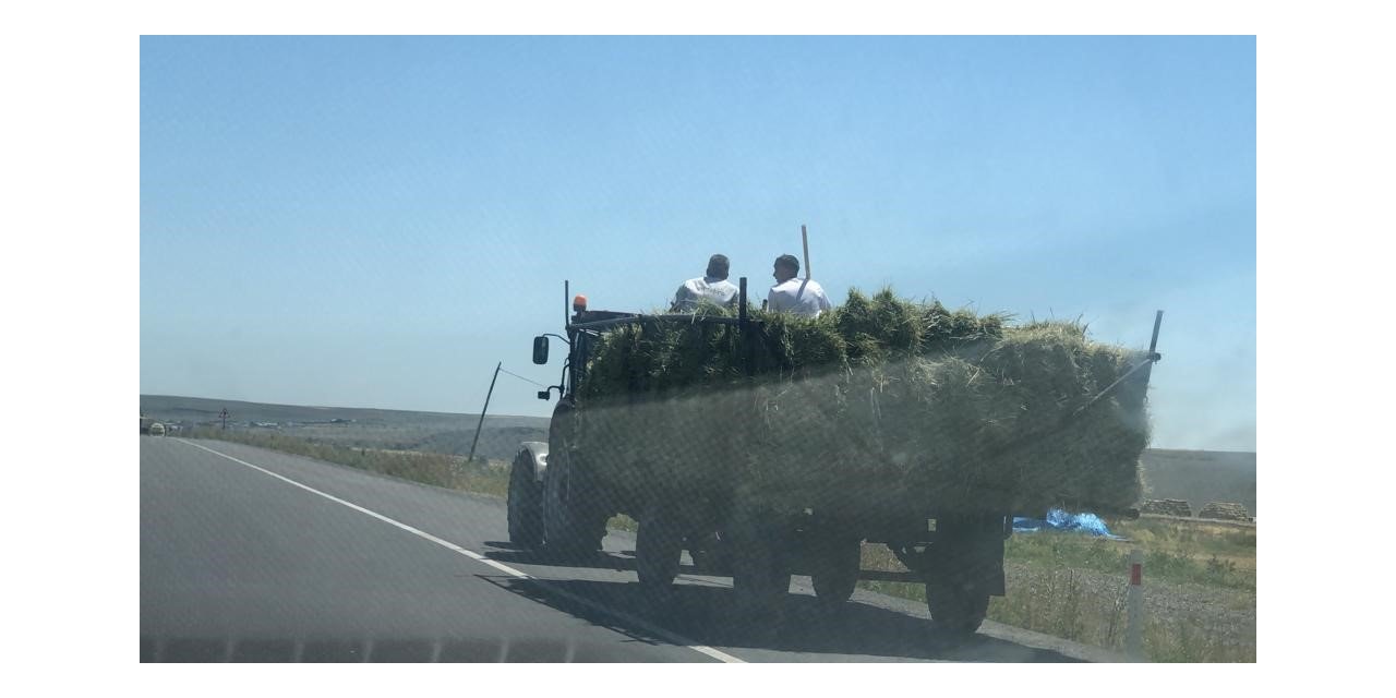 Kars’ta traktör römorkunda tehlikeli yolculuk