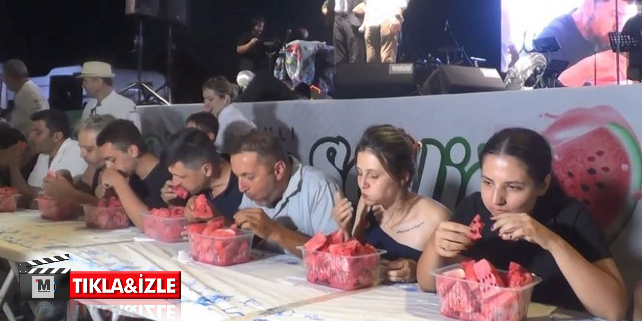 Karpuz yeme yarışması! 2 kilo yiyen altın kazandı