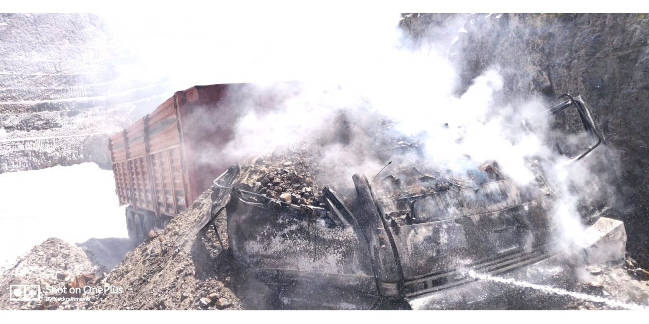 Kütahya’da kamyon yangını