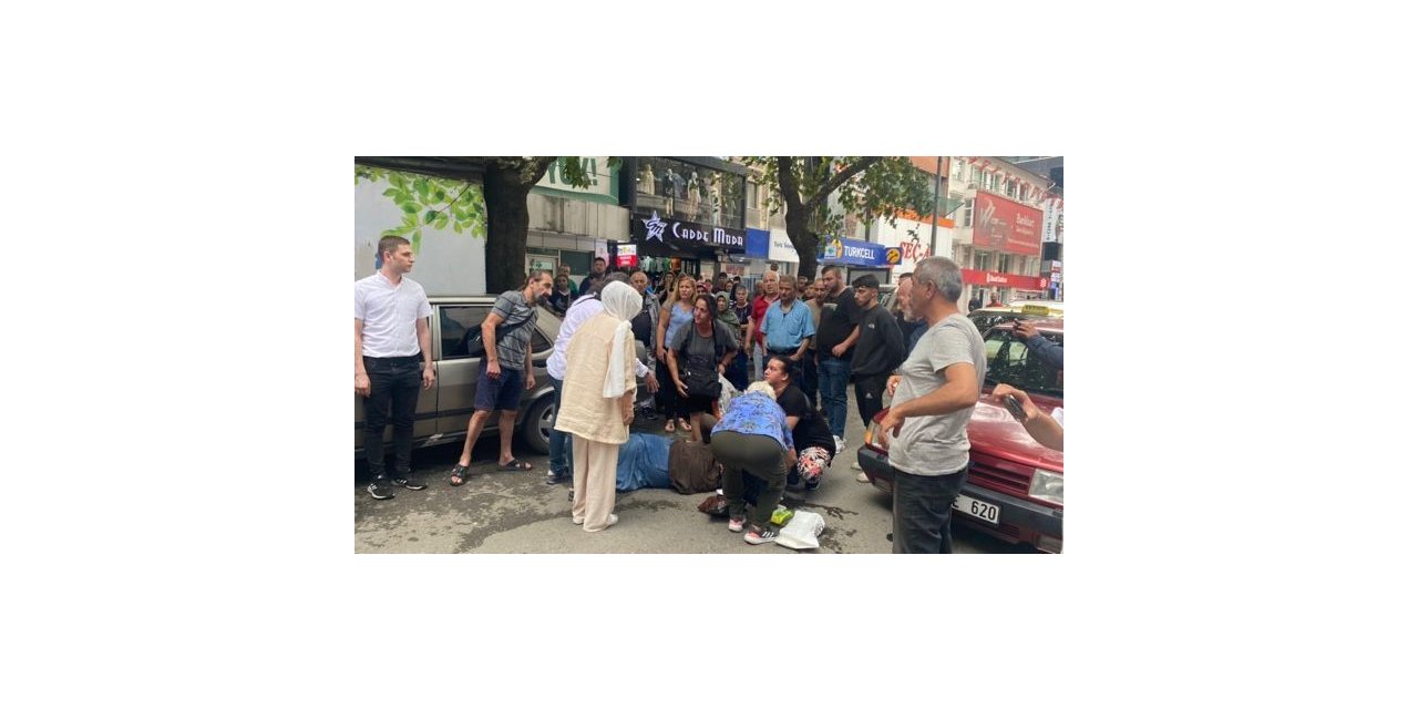 Otomobilin çarptığı kadın yaralandı